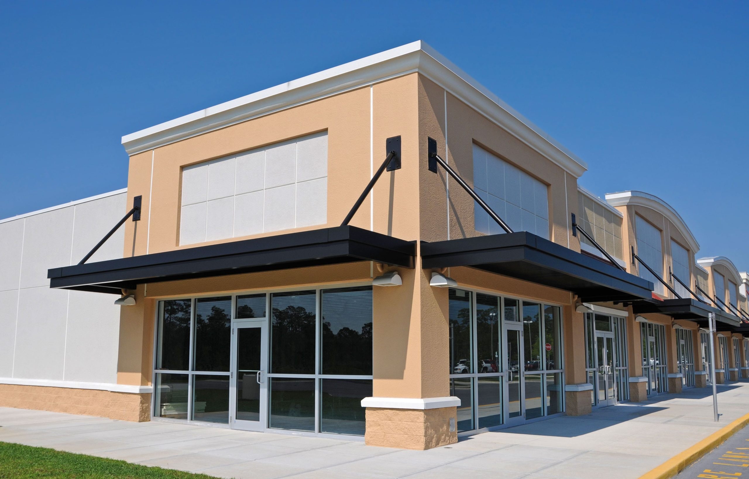 Durable commercial awning installation in Rochester